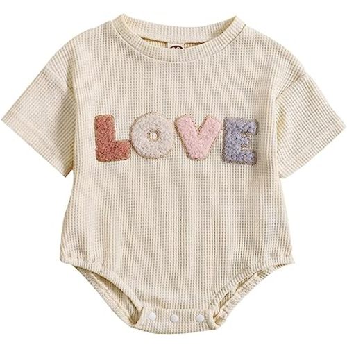 Sejardin Newborn Baby Girl Romper Daddys Girl Summer Clothes Short Sleeve Round Neck Playsuit Infant Girl Outfit