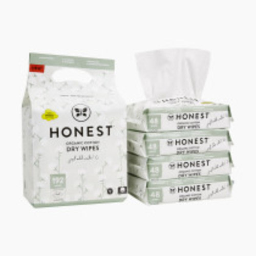 The Honest Company 100% Pure Organic Cotton Dry Wipes | Multi-Use Disposable Facial Cloth and Baby Wipe | Hypoallergenic and Gentle on Skin | 192 Count