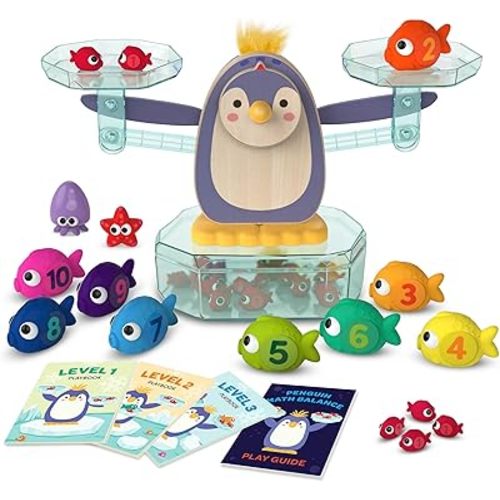 Battat Education – Balance Scale for Kids – Math Toys – Kids Math Games – Counting Toys – 3 Years + – Penguin Math Balance (38 Pcs)