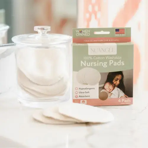All Natural Cotton Washable Nursing Pads - 4 Per Package – NuAngel, Inc.