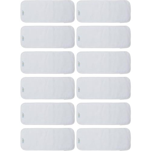 Babygoal Reusable Cloth Diaper Inserts Pack of 12, Absorbent & Breathable Liners, 3-Layer Microfiber Inserts for Cloth Diapers 12T
