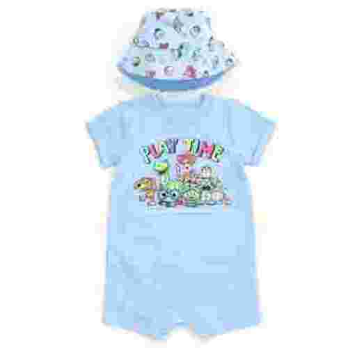 Disney Toy Story Woody Buzz Lightyear Slinky Dog Romper and Bucket Sun Hat Newborn to Infant