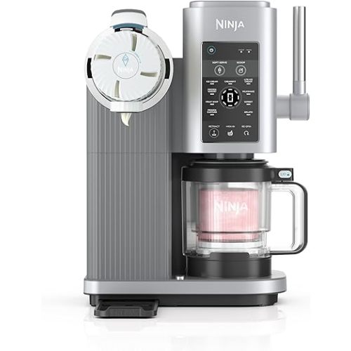 Ninja Swirl by CREAMi Ice Cream and Soft Serve Maker, Sorbet, Milkshake, Frozen Yogurt, Low Calories Program & More, 13-in-1, Soft Serve Handle, (2) CREAMi Swirl 16oz Pints, For Kids & ALL ages, NC701
