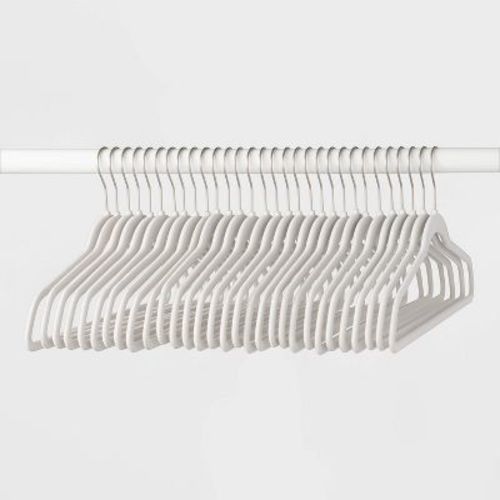 30pk Suit Flocked Hangers White - Brightroom™: Velvet Clothes Hangers For Sweaters, Dresses, Shirts, Suits