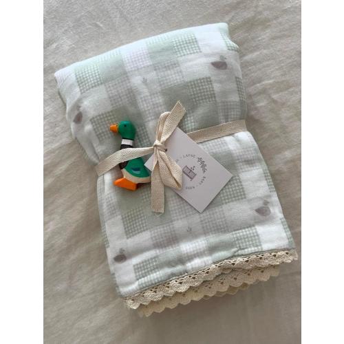 Little Mallard Duck QUILTED 6 Layer Gauze Blanket