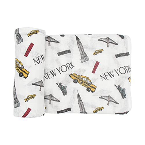 immispace - Ultra Soft Swaddle Blanket | Muslin Blankets for Girls & Boys | Newborns & Infants Gifts | 30% Organic Cotton + 70% Rayon | Large 47" x 47" | Machine Washable (New York)