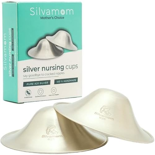 925 Silver Nipple Covers Breastfeeding - BPA-Free, Nickel-Free, Hypoallergenic - Soothe & Heal Cracked Nipples for Pregnant, Postpartum & Nursing Moms - Easy to Clean, Reusable | Regular