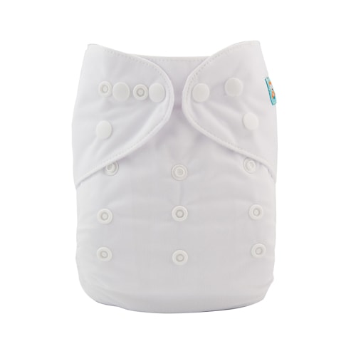 ALVABABY Solid Cloth Diaper - One Size Adjustable Washable & Reusable Diaper with Pocket for Babies (B09A White)