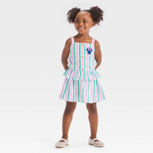 Toddler Girls' 2pc Disney Minnie Mouse Sporty Tank Top and Skort Set - Ivory 12M