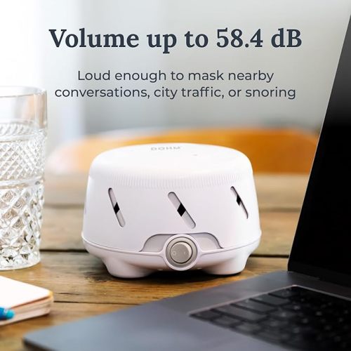 Yogasleep Dohm Uno White Noise Sound Machine, Real Fan Inside for Non-Looping White Noise, Sleep Aid, Office Privacy & Meditation for Adults & Baby, Registry Gift (White)