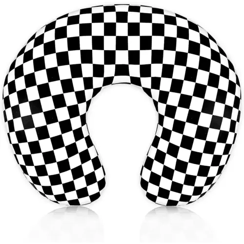 DILIMI Nursing Pillow Cover, Stretchy Removable Case for Breastfeeding Pillows, Ultra Soft Comfortable Slipcover for Baby Girl and Boy, Black Checkerboard