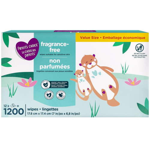 Parent’s Choice Fragrance-Free Wipes, 1200 Wipes