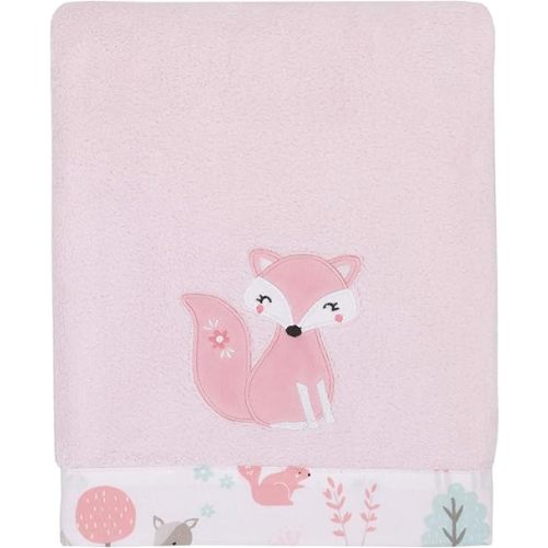Sweet Forest Friends - Pink, Aqua, Grey and White Super Soft Appliqued Baby Blanket