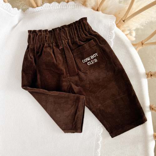 'Cowboy Club' Corduroy Pants - Brown