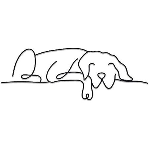 Matani Metal Dog Wall Decor | Minimalist Room & Living Room Wall Decor (Sleeping Labrador)