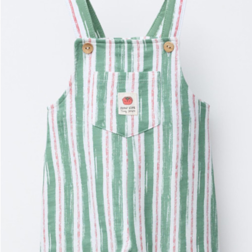 STRIPED FLEECE OVERALLS - Green / Ecru | ZARA United States