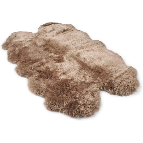 Real Sheepskin Rug 4x6 ft | Sheepskin Rugs for Living Room and Sofa | Large Bedside Rugs for Bedrooms is Breathable & Heat-regulating in Color Light Brown
