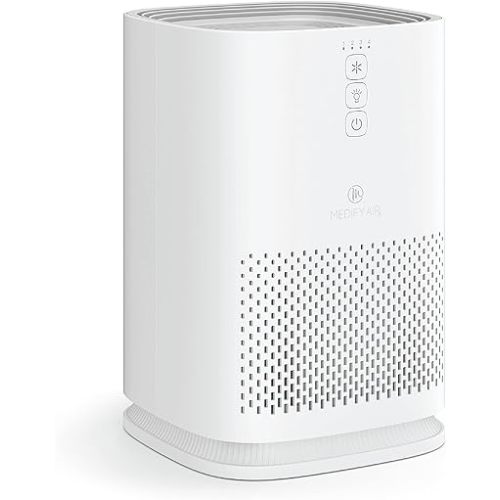 Medify MA-14 Air Purifier with True HEPA H13 Filter | 428 ft² per Hour for Odors, Pollen, Pets | 99.9% Removal to 0.1 Microns | White, 1-Pack