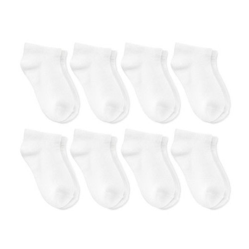 Toddler 8pk Low Cut Socks - Dealworthy™, Color: White, Size: 12-24M