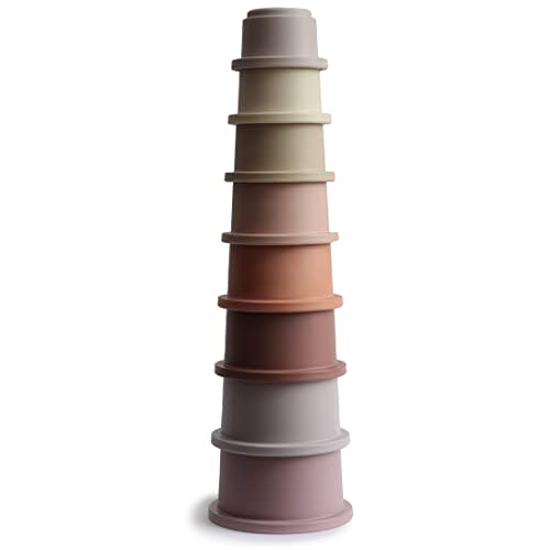 mushie Stacking Cups Toy 8pcs | Made in Denmark (Petal)