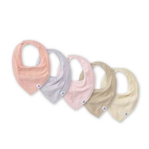 Organic Cotton Baby Bandana Bibs - Pink Sand
