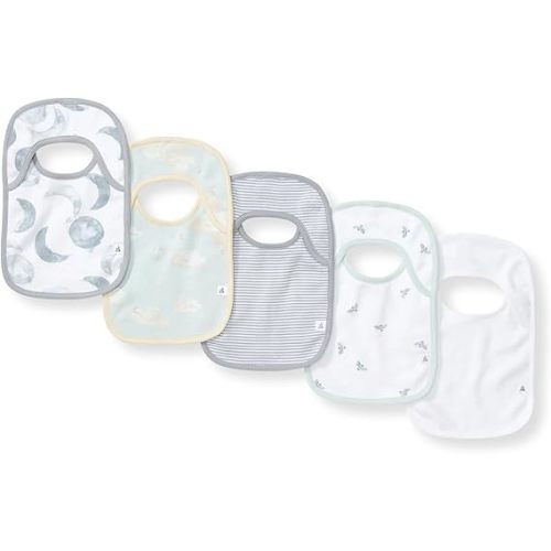Burt’s Bees Baby Unisex Baby Bibs (Color: Hello Moon)
