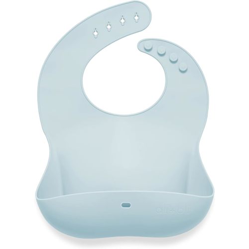 Ali+Oli Silicone Bib Waterproof Silicone Bibs for Babies & Toddlers Adjustable Feeding Bibs with Food Catcher Feeding Bucket