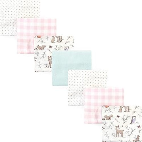 Hudson Baby Unisex Baby Cotton Flannel Receiving Blankets Bundle, Enchanted Forest, One Size