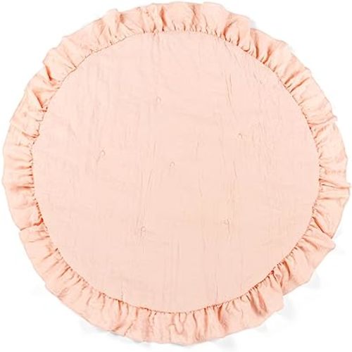 Lush Decor 36" Baby Round Ruffle Play Mat Single Diameter, Blush