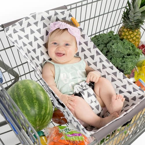 Binxy Baby Shopping Cart Hammock for Infants and Toddlers, Cart Seats for Babies, for All Car Seat Models, Grocery Cart Hammock for Baby, Capacity of up to 50 lbs, Triangles