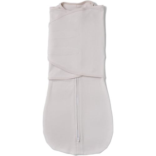 "Double Dream Swaddle: Exclusive Dual Wing Design, Pediatrician-Endorsed, Ultra-Soft Cotton, 0-2 Months, 6-14 lbs - White Sand