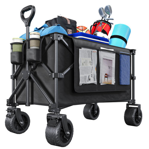 Edrosie Inc 265 LBS Large Folding Wagon Cart, Beach Wagon, Garden Cart with Cup Holder and Side Pockets | Wayfair