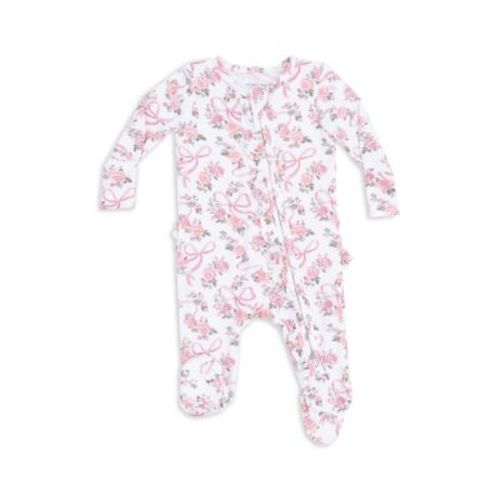 Girls' Floral Ribbon Ruffled Footie - Baby