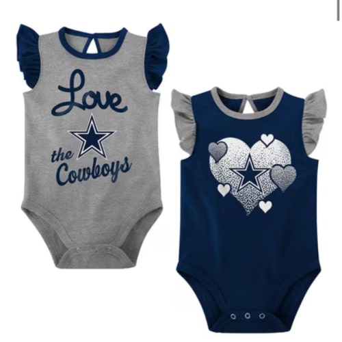 Dallas Cowboys Baby NAVY Spread The Love One Piece Set