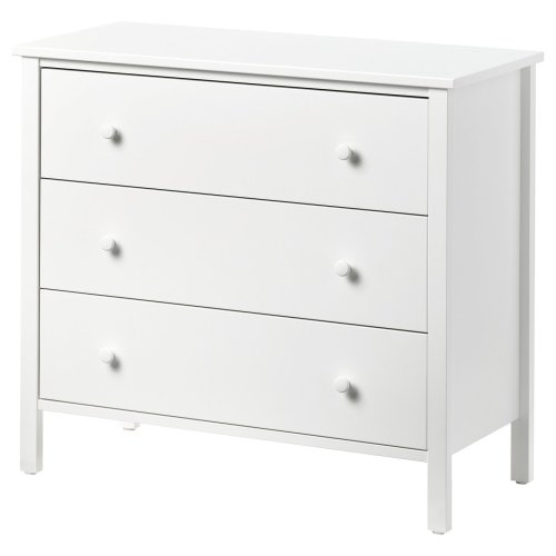 KILBERGET 3-drawer dresser - white/anchor/unlock function 33 7/8x30 3/4 "
