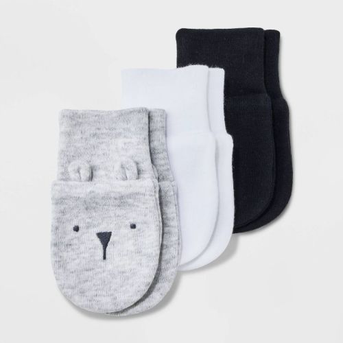 Baby 3pk Basic Mittens - Cloud Island™, Color: Black