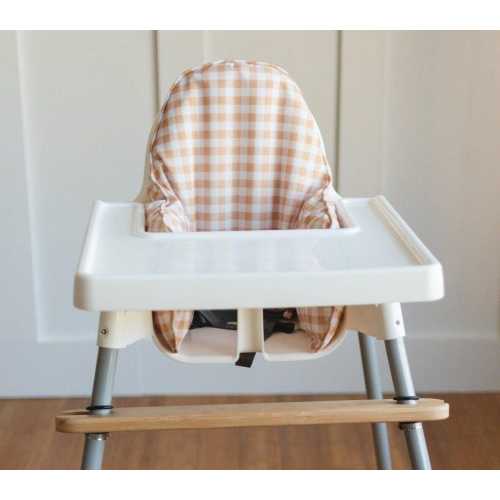 Yellow Gingham Cushion Cover for IKEA Antilop Highchair - High Chair Cushion - Wipeable Stain Resistant - Baby Highchair Accessories