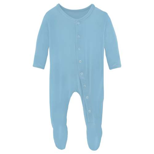 Footie with Snaps in Seaside Blue