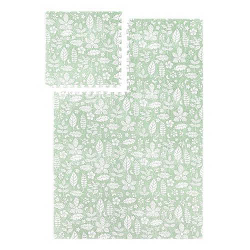 PopsyKosy Premium Exercise & Baby Foam Play Mats - Stylish & Large Non-Toxic Puzzle Floor Mat - 6 Tiles - Spacious 6ft x 4ft - Peel-Resistant Reinforced - Soft, Thick, Waterproof - Olive Green