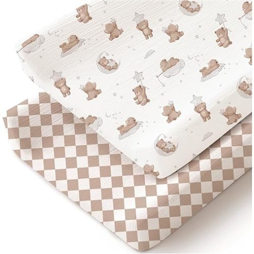 Changing Pad Cover for Neutral Baby Muslin Soft Cotton Diaper Changing Table Pad Cover Changing Pad Sheets for Girls and Boys - 2 Pack