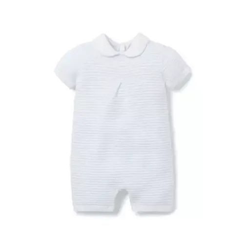 Newborn Bundle Blue Stripe Baby Striped Collared Romper by Janie and Jack