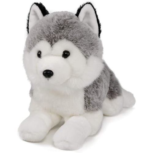 Lifelike Siberian Husky Stuffed Animal Plush Toy 13 Inches Length (Lying)