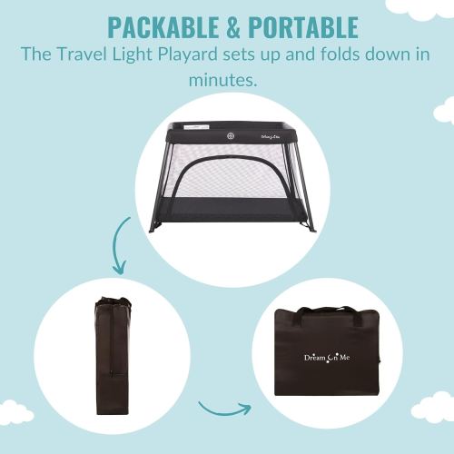 Dream On Me Travel Light Playard with Mesh Zipper Door