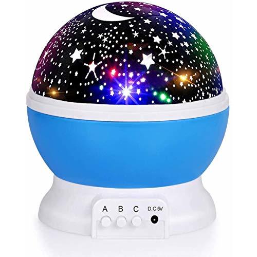 RICTLY Night Light for Kids, Nebula Star Projector Kids Night Light 360 Degree Rotation - 4 LED Bulbs 12 Light Color Changing with USB Cable, Romantic Gifts for Men Women Children