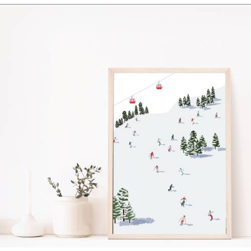 Ski Print, Wall Art, Graphic Print, DIGITAL DOWNLOAD