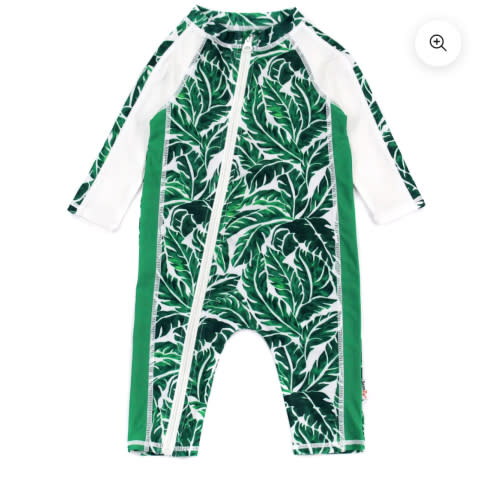 Sunsuit - Long Sleeve Romper Swimsuit | "Palm Leaf"
