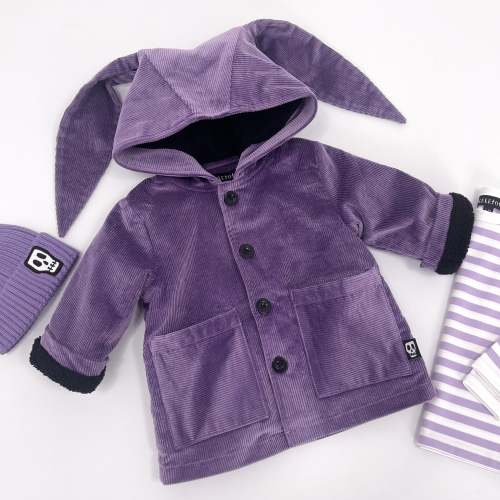 NOT SO BASIC CORD DUSKY LILAC BUNNY EAR COAT