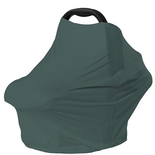 Car Seat Cover Baby for Nursing, Baby Breastfeeding Cover Carseat Canopy Covers, Solid Color Multi-use Nursing Cover for Babies (Roman Green) - roman green