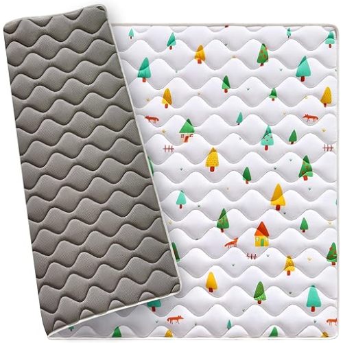 Premium Foam Baby Play Mat 50" X 50", Thick One-Piece Crawling Mat, Odorless Baby Mat Floor Mat, Non-Slip Cushioned Baby Playmat for Infants,Babies,Toddlers. Machine Washable for Easy Care.