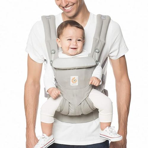Ergobaby Omni 360 All-Position Baby Carrier - Newborn to Toddler with Lumbar Support (7-45 Pounds), Pearl Grey, One Size